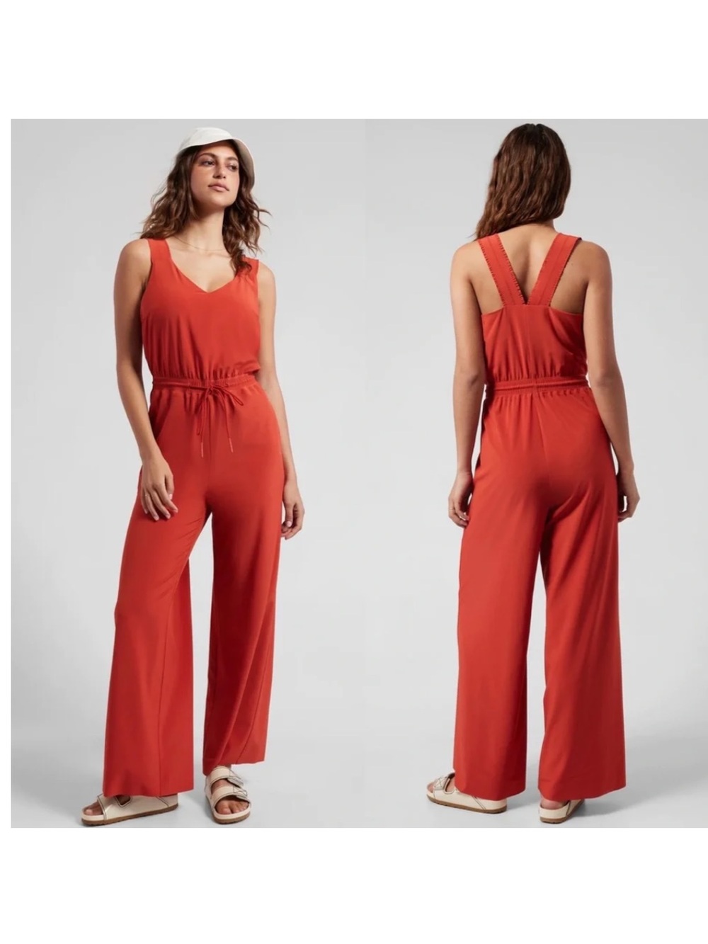 Athleta Savannah Jumpsuit in Currant Red